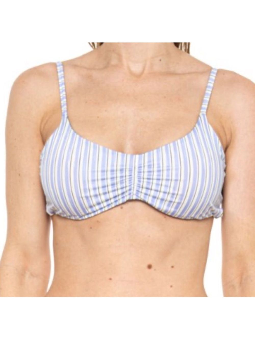 prAna XS Jess Gemma Reversible Swim Bikini Set Spotted Green Blue Yellow Stripe